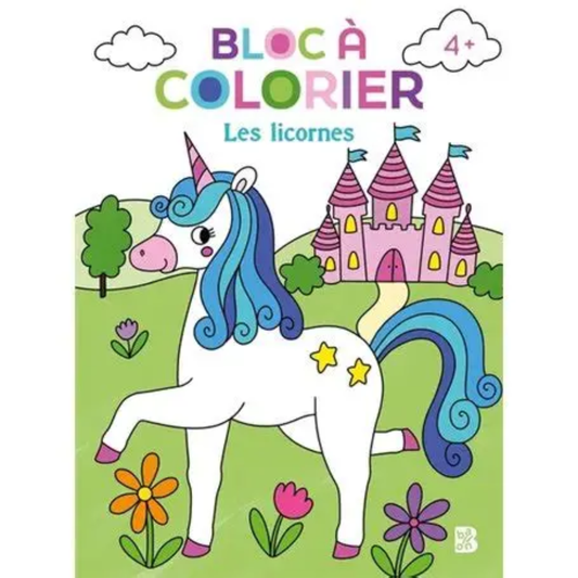 Bloc à colorier Les Licornes luginae