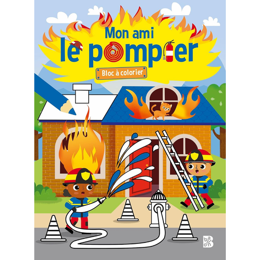 Bloc à colorier Mon ami le pompier luginae