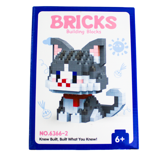 blocs de construction 2 en 1 chat gris luginae