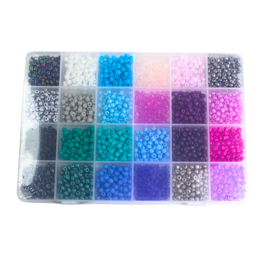Boîte de perles 24 couleurs 4 mm luginae