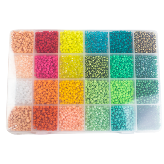 Boîte de 3600 perles 24 couleurs 3 mm luginae