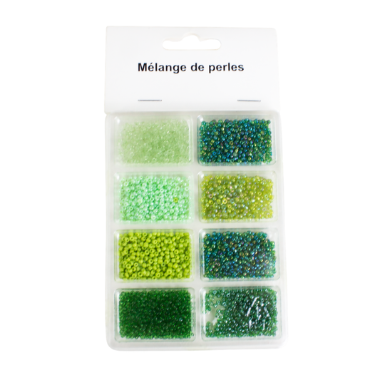 Mélange de perles vertes luginae