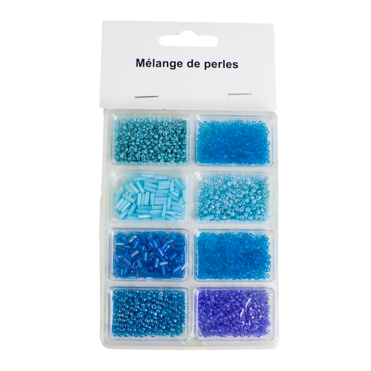 Mélange de perles bleus luginae