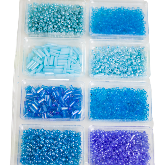 Mélange de perles bleus luginae