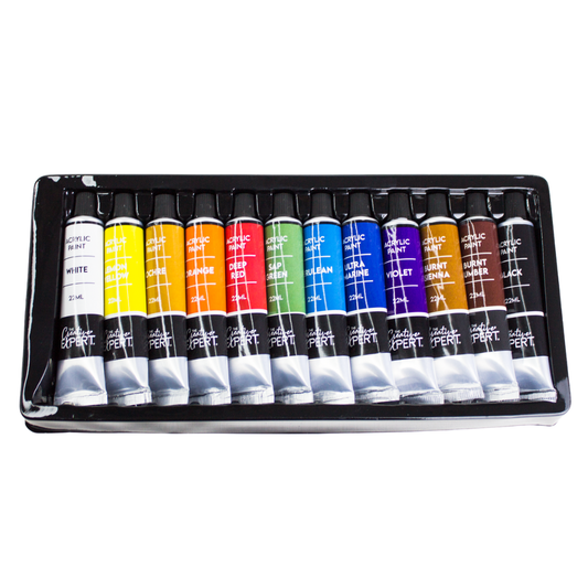 12 tubes de peinture acrylique luginae