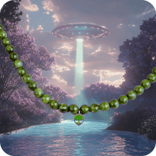 Charger l'image dans la galerie, Collier ras de cou ALIEN vert sapin