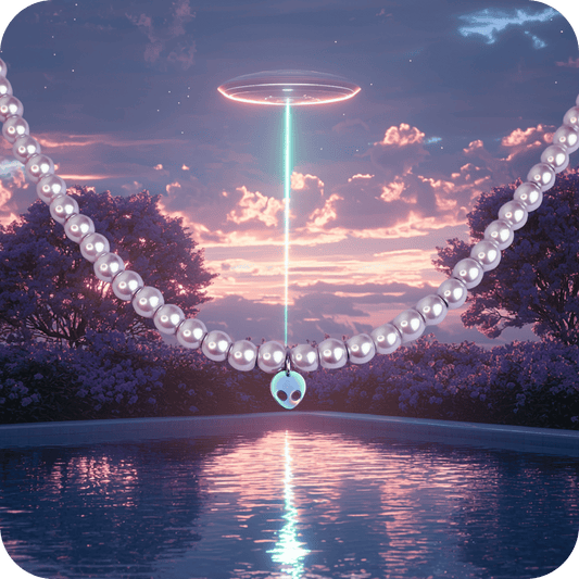 Collier ras de cou ALIEN violet métallisé