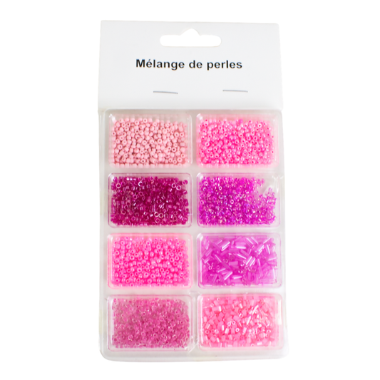 Mélange de perles roses luginae