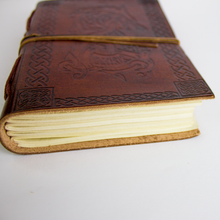 Charger l'image dans la galerie, Carnet cuir véritable Dragon marron foncé luginae