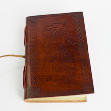 Charger l'image dans la galerie, Carnet cuir véritable Dragon marron foncé luginae