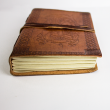Charger l'image dans la galerie, Carnet cuir véritable Dragon marron luginae