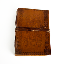 Charger l'image dans la galerie, Carnet cuir véritable Dragon marron luginae