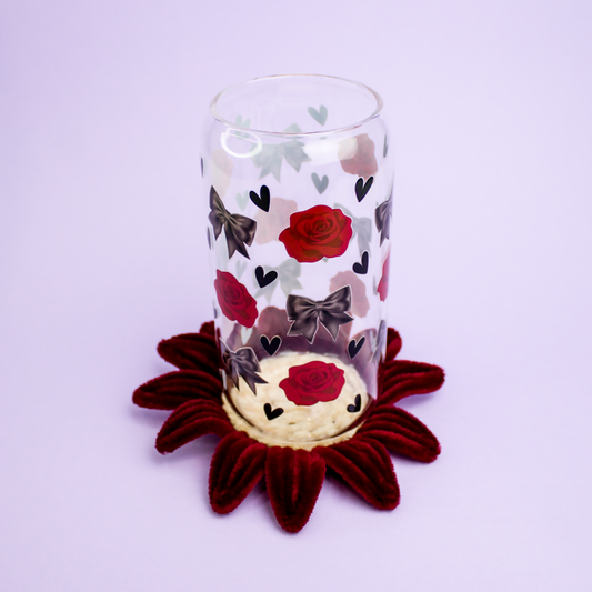 Dessous de verre Passiflore bordeaux