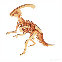 Charger l'image dans la galerie, Puzzle 3D en bois naturel Parasaurolophus Kögler