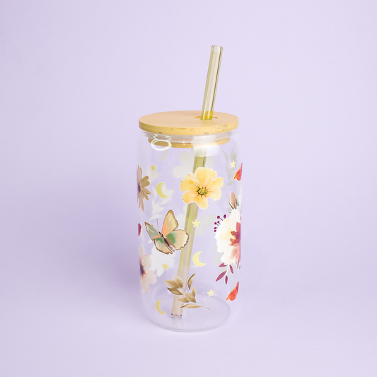 Paille en verre Jaune et Goupillon