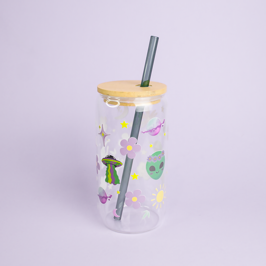Paille en verre Vert Foncé et Goupillon