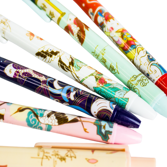 6 stylos rétractables à motifs 0,5 mm luginae