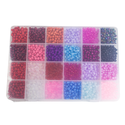 Boîte de perles 24 couleurs  4 mm luginae