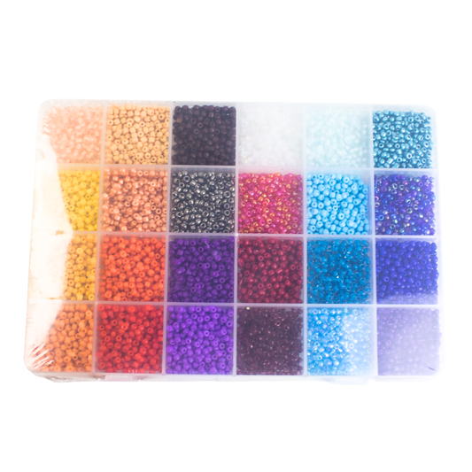 Boîte de 3600 perles 24 couleurs 3 mm luginae