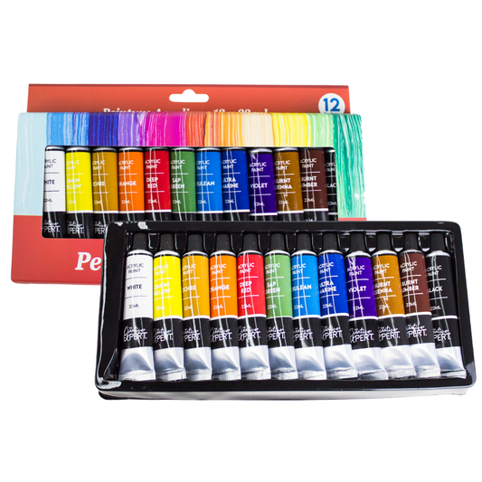 12 tubes de peinture acrylique luginae