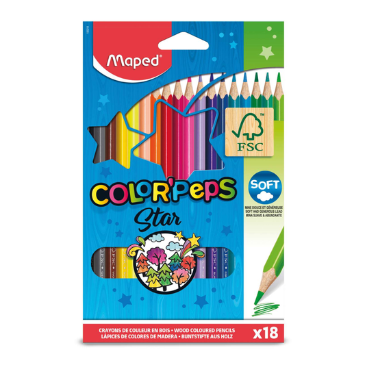 18 crayons de couleur Color Peps Star Maped