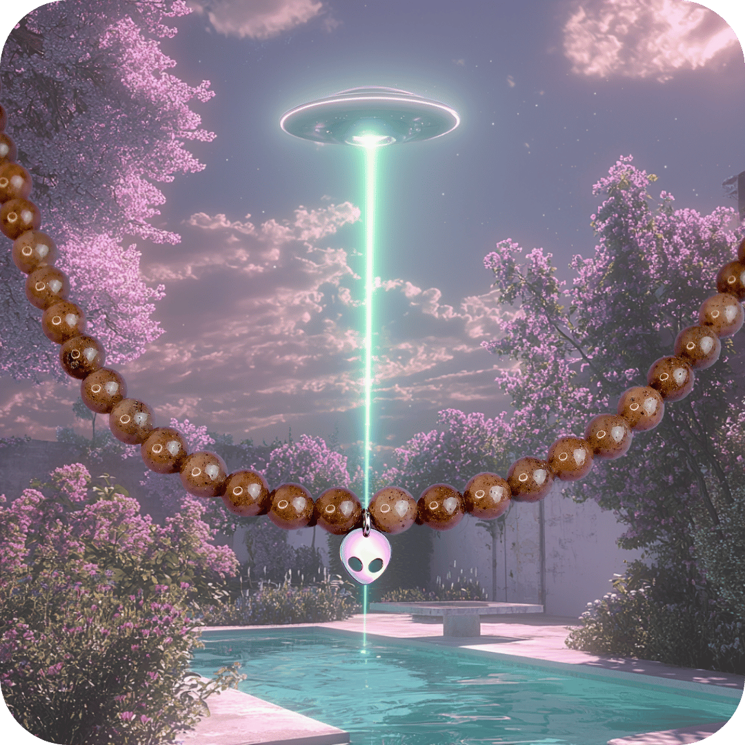 Collier ras de cou ALIEN Marron