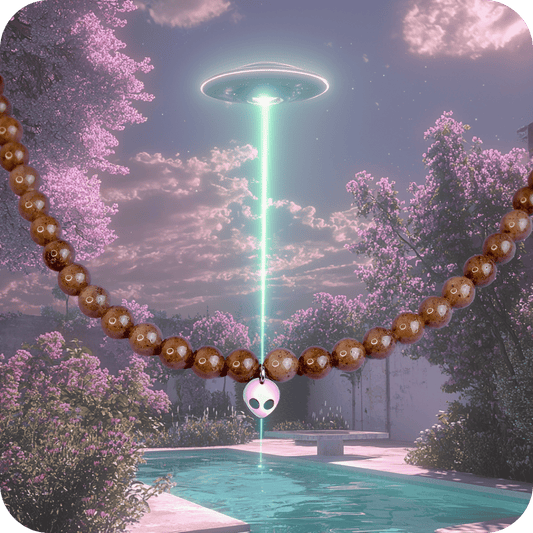 Collier ras de cou ALIEN Marron