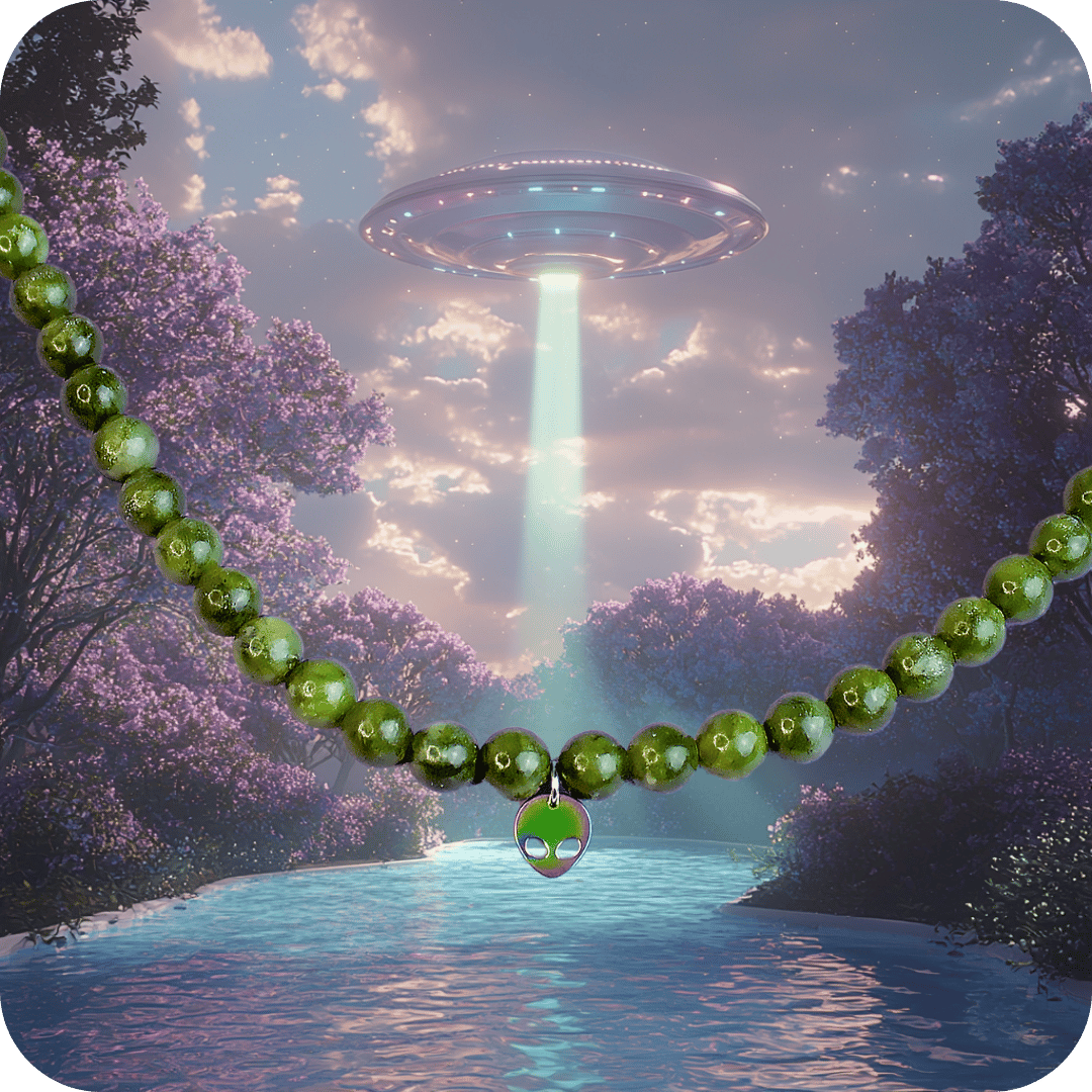 Collier ras de cou ALIEN vert sapin