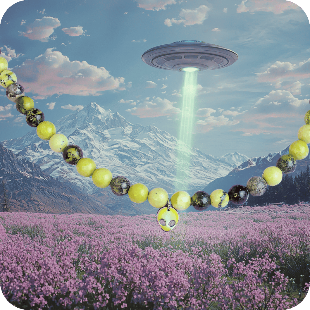 Collier ras de cou ALIEN vert pomme