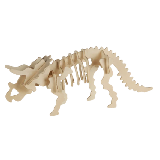 Puzzle 3D en bois naturel Tricératops luginae