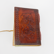 Charger l'image dans la galerie, Carnet cuir véritable Dragon marron foncé luginae
