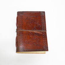 Charger l'image dans la galerie, Carnet cuir véritable Dragon marron foncé luginae
