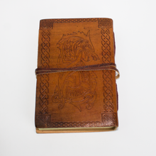 Charger l'image dans la galerie, Carnet cuir véritable Dragon marron luginae
