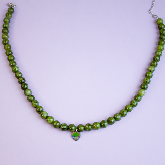 Collier ras de cou ALIEN vert sapin
