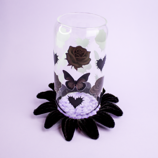 Dessous de verre Passiflore noir