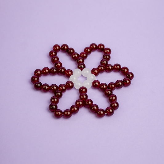 Dessous de verre Marguerite rouge bordeaux