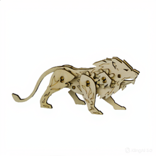 Charger l'image dans la galerie, Puzzle 3D en bois naturel Lion luginae

