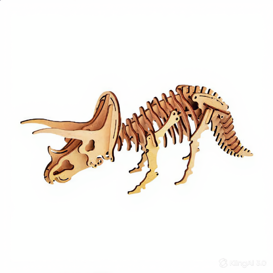 Puzzle 3D en bois naturel Tricératops Kögler