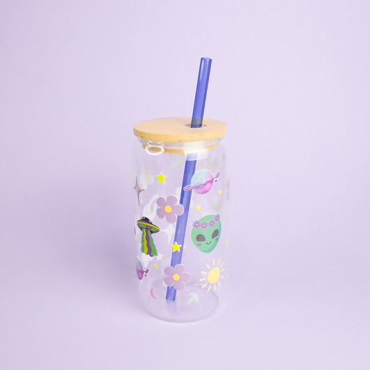Paille en verre Bleu et Goupillon